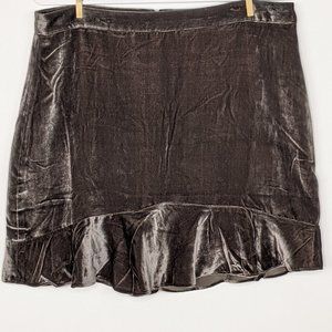 NWT Madewell Skirt 12 Silk Blend Velvet Ruffle Hem Flirty Lined Casual Party